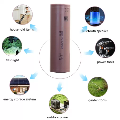 21700 lithium battery has reliable power and discharges continuously and stably.