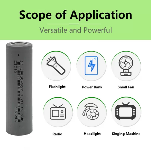 The 18650 lithium battery has strong power and discharges continuously and stably.