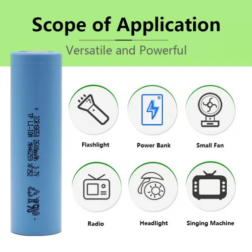 Jawepower 18650 Lithium Battery 2.7V High Capacity High Discharge Rate Rechargeable & Long-Lasting