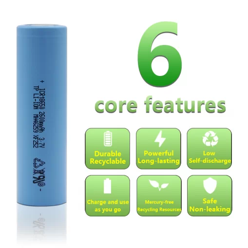 Jawepower 18650 Lithium Battery 2.7V High Capacity High Discharge Rate Rechargeable & Long-Lasting