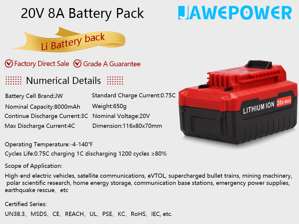 20V Lithium Ion Battery Pack