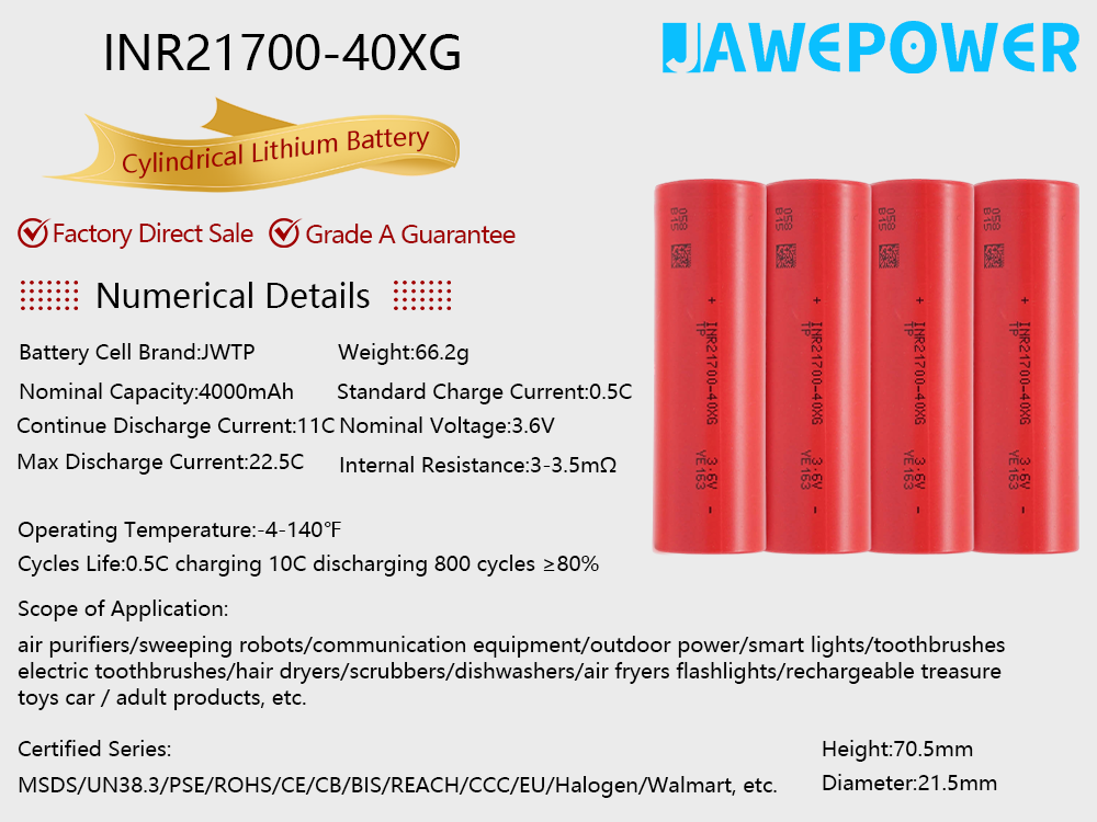 Jawepower 21700-Ternary Lithium Battery-40XG