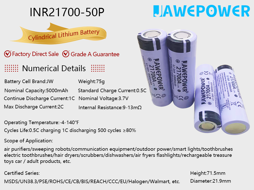 Jawepower 21700-Ternary Lithium Battery-50P