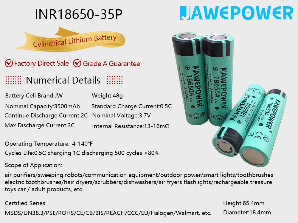 18650 Lithium Battery is of Good Quality, Resistant to Low Temperature And Has Long Battery Life Jawepower