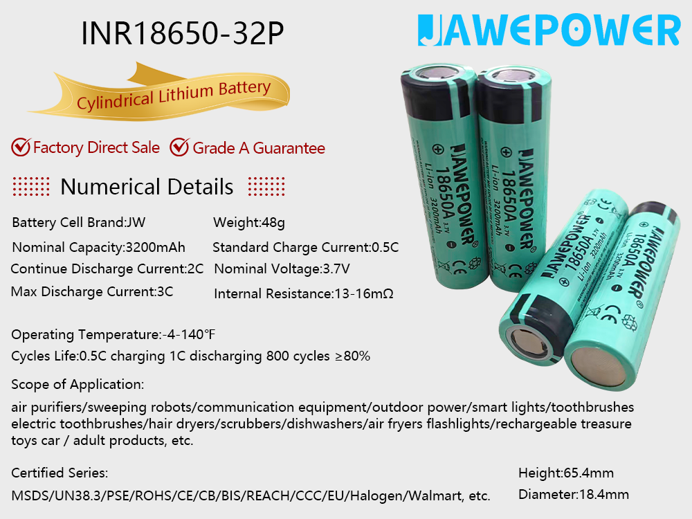 The 18650 lithium battery has strong power and discharges continuously and stably.